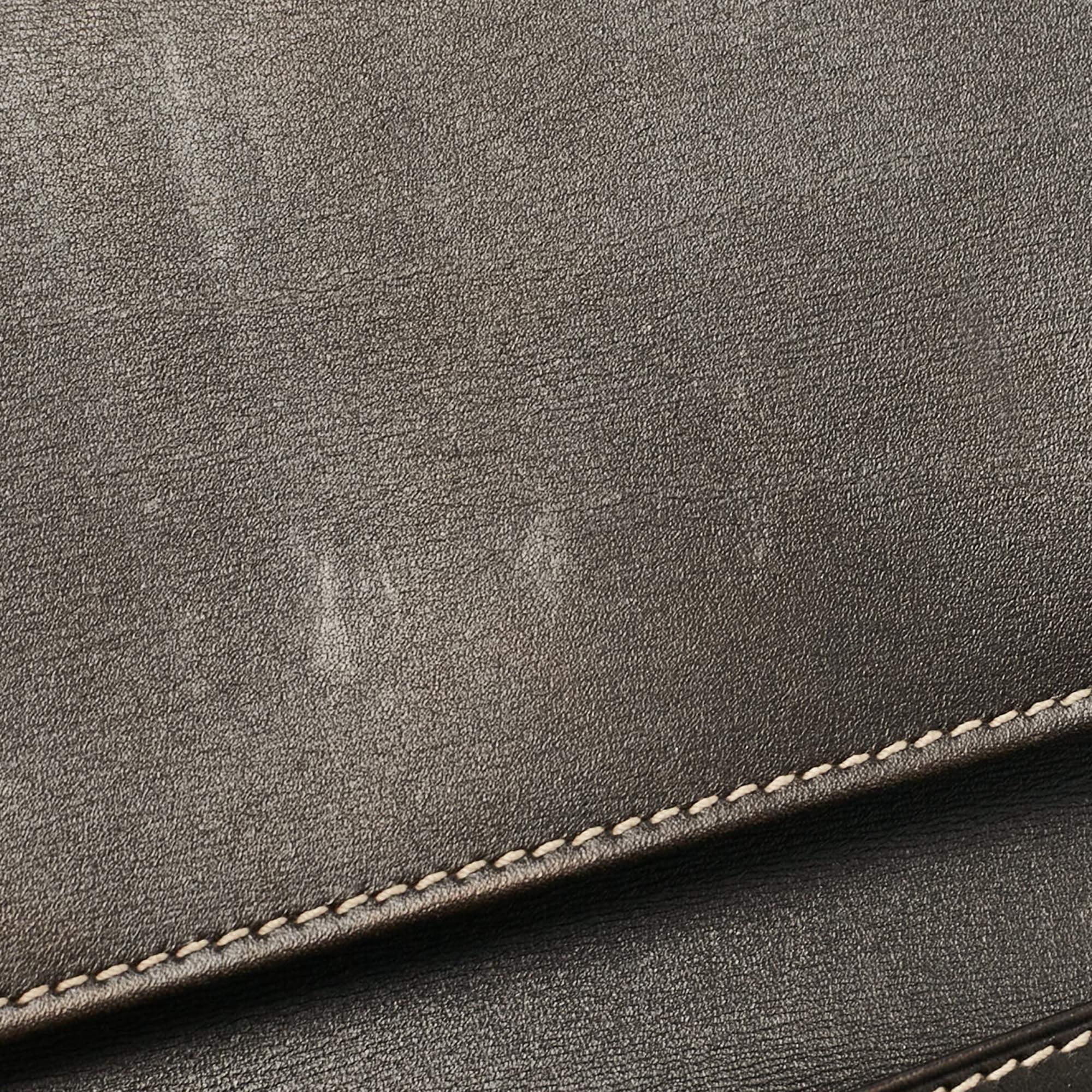 Gucci Brown/Beige GG Supreme Canvas Patent Leather Metal Flap Continental Wallet 1