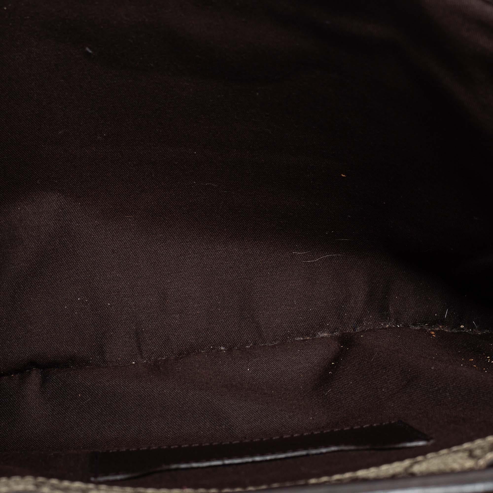 Gucci - Sac porte-documents « Supremes » en toile et cuir marron/beige avec logo GG 7
