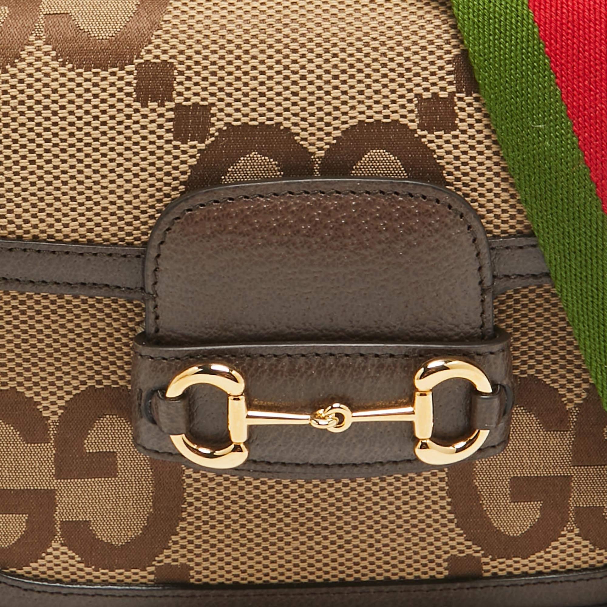 Gucci Brown/Beige GG Canvas Mini Horsebit 1955 Shoulder Bag 1