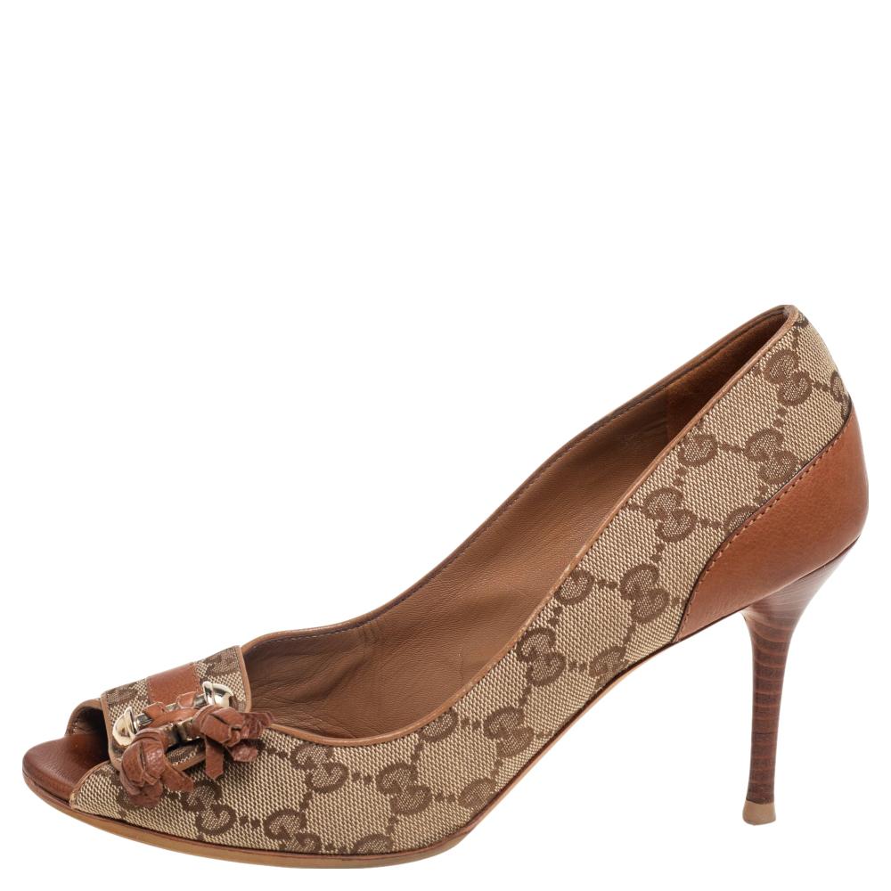 brown gucci heels