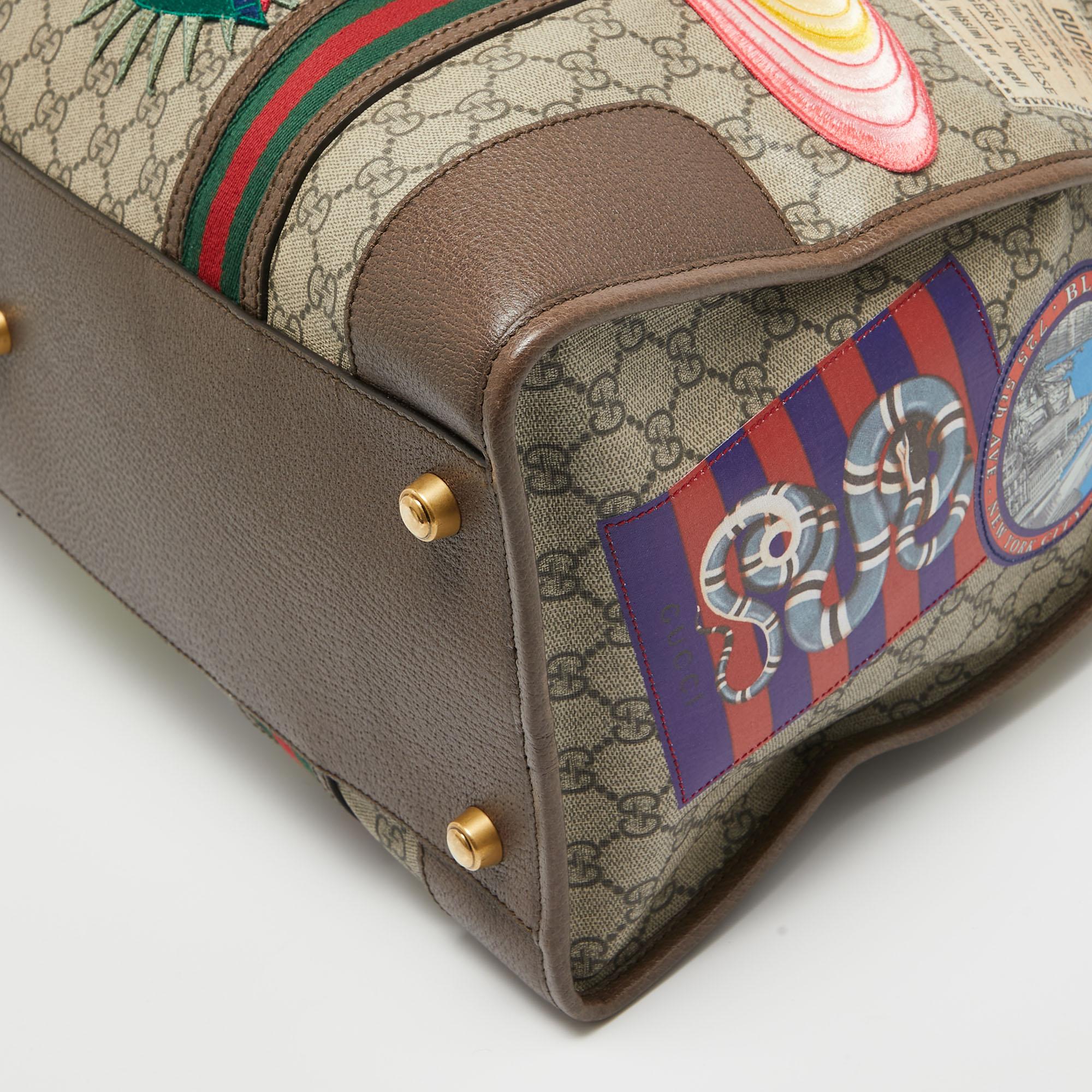 Gucci Brown/Beige Soft GG Supreme Canvas Courrier Duffle Bag 1