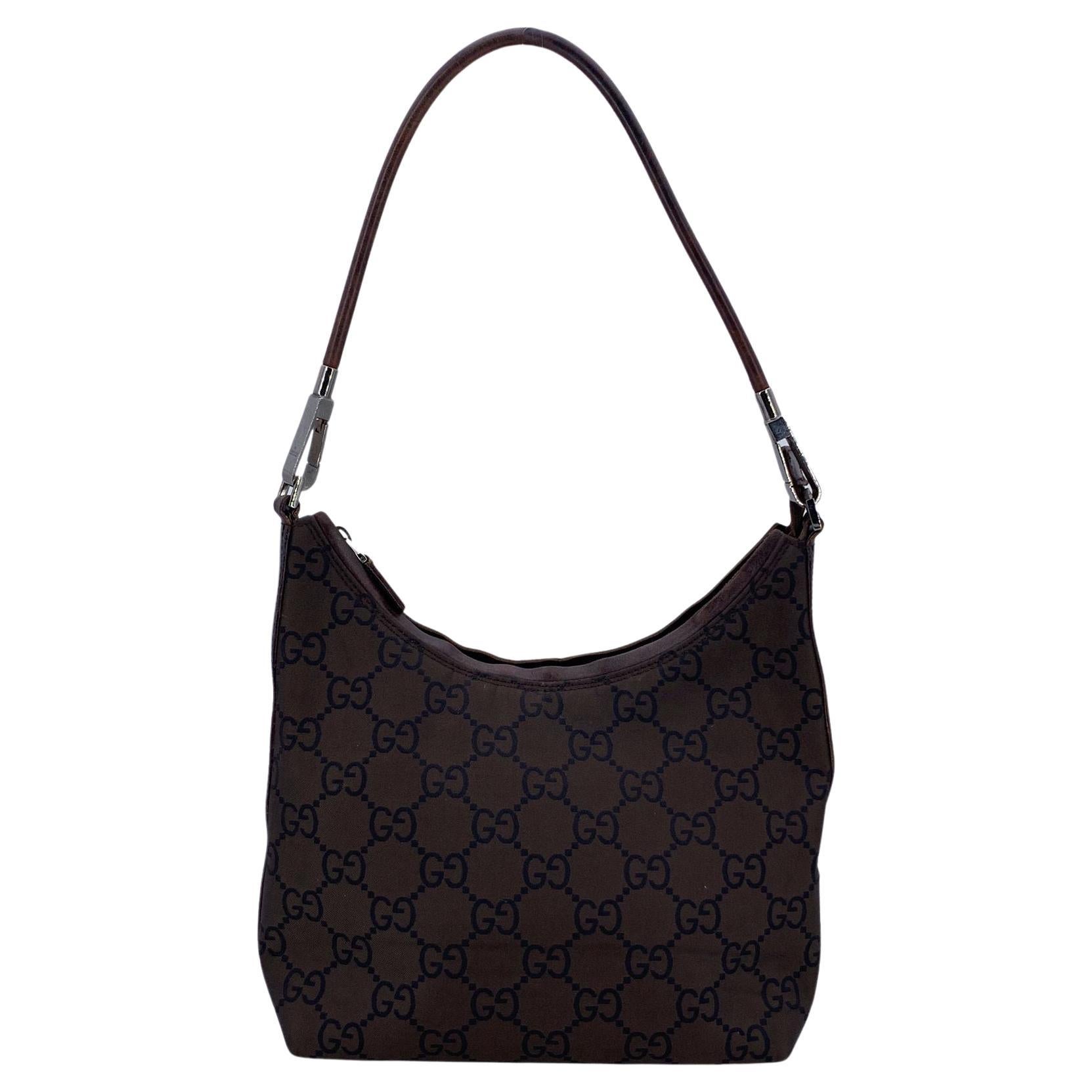 Gucci Brown Big Monogram Canvas Hobo Bag Shoulder Bag