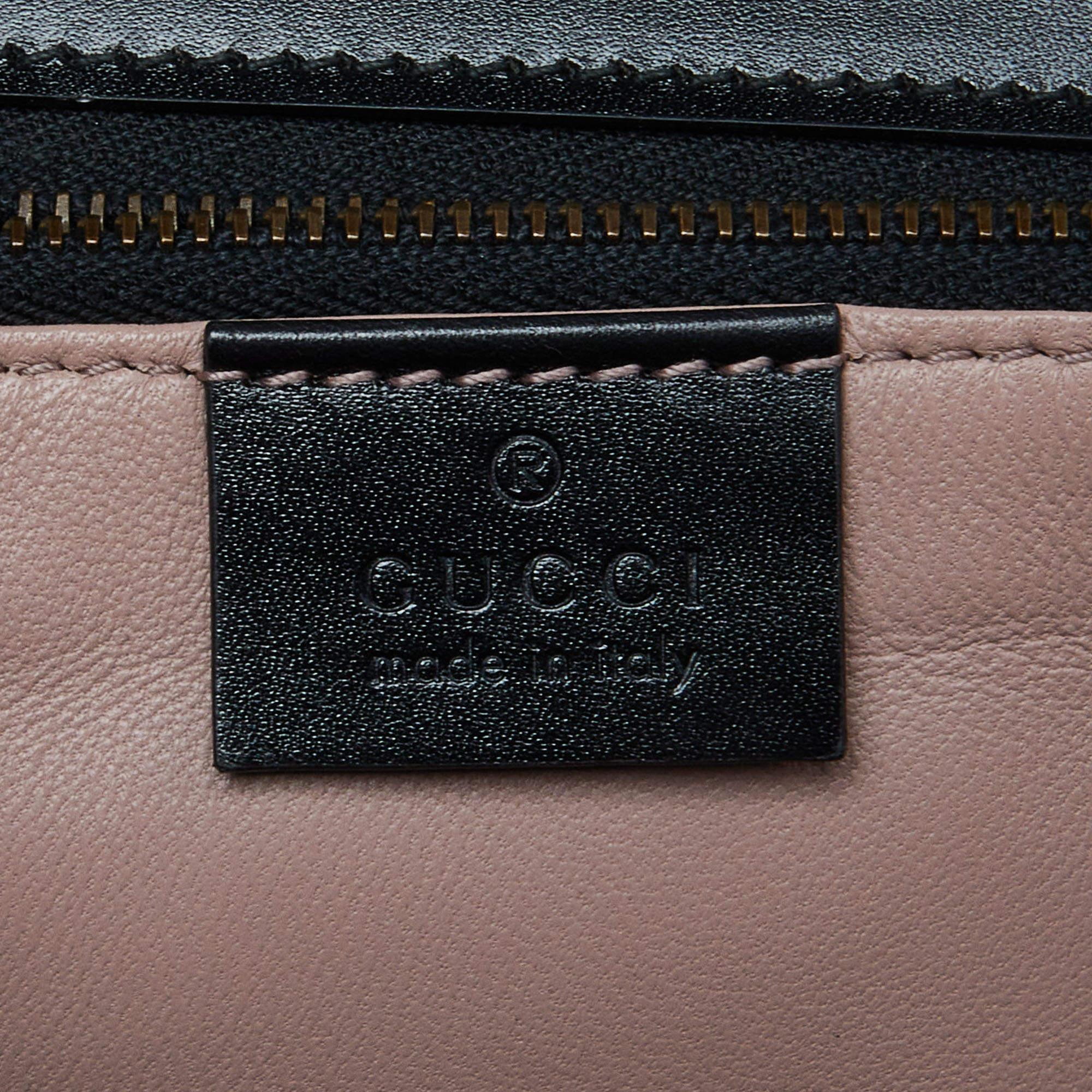 Gucci Brown/Black Leopard Print Calfhair and Leather Lady Buckle Clutch 2