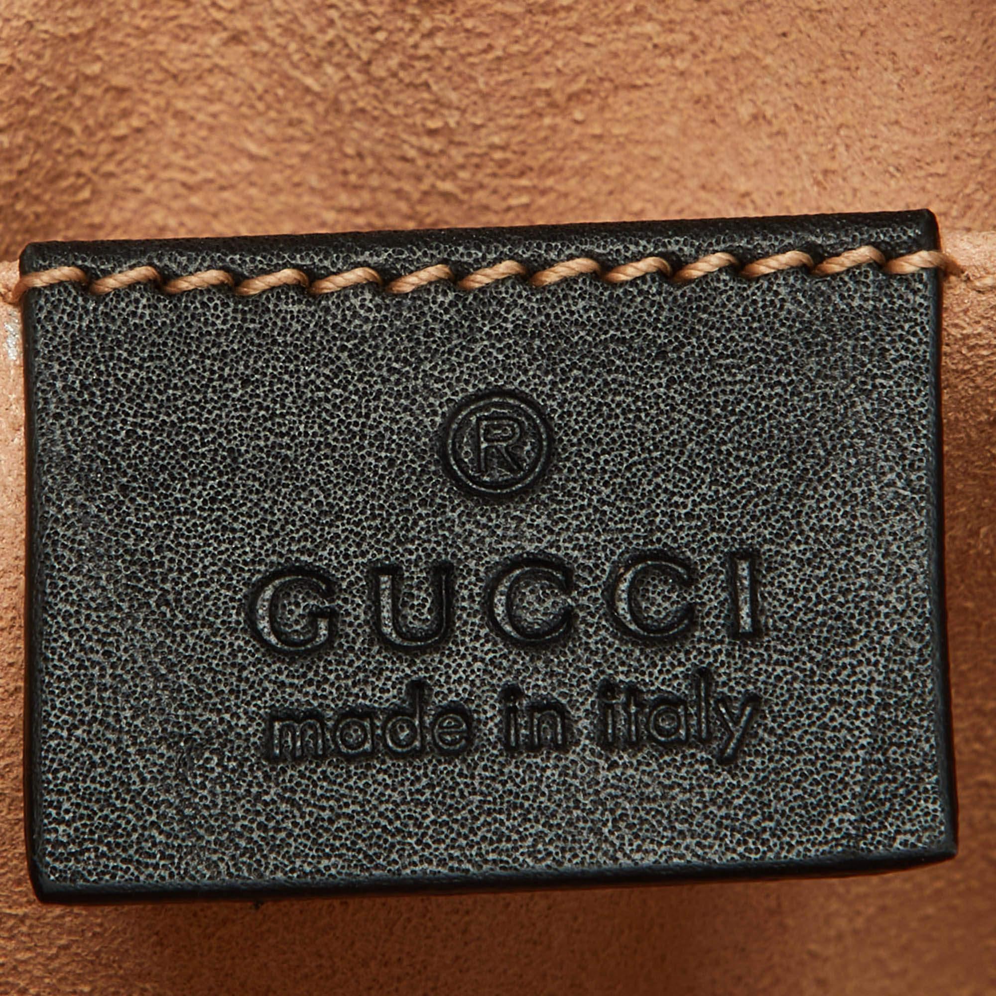 Gucci Brown/Black Suede and Patent Leather Ophidia Belt Bag For Sale 13