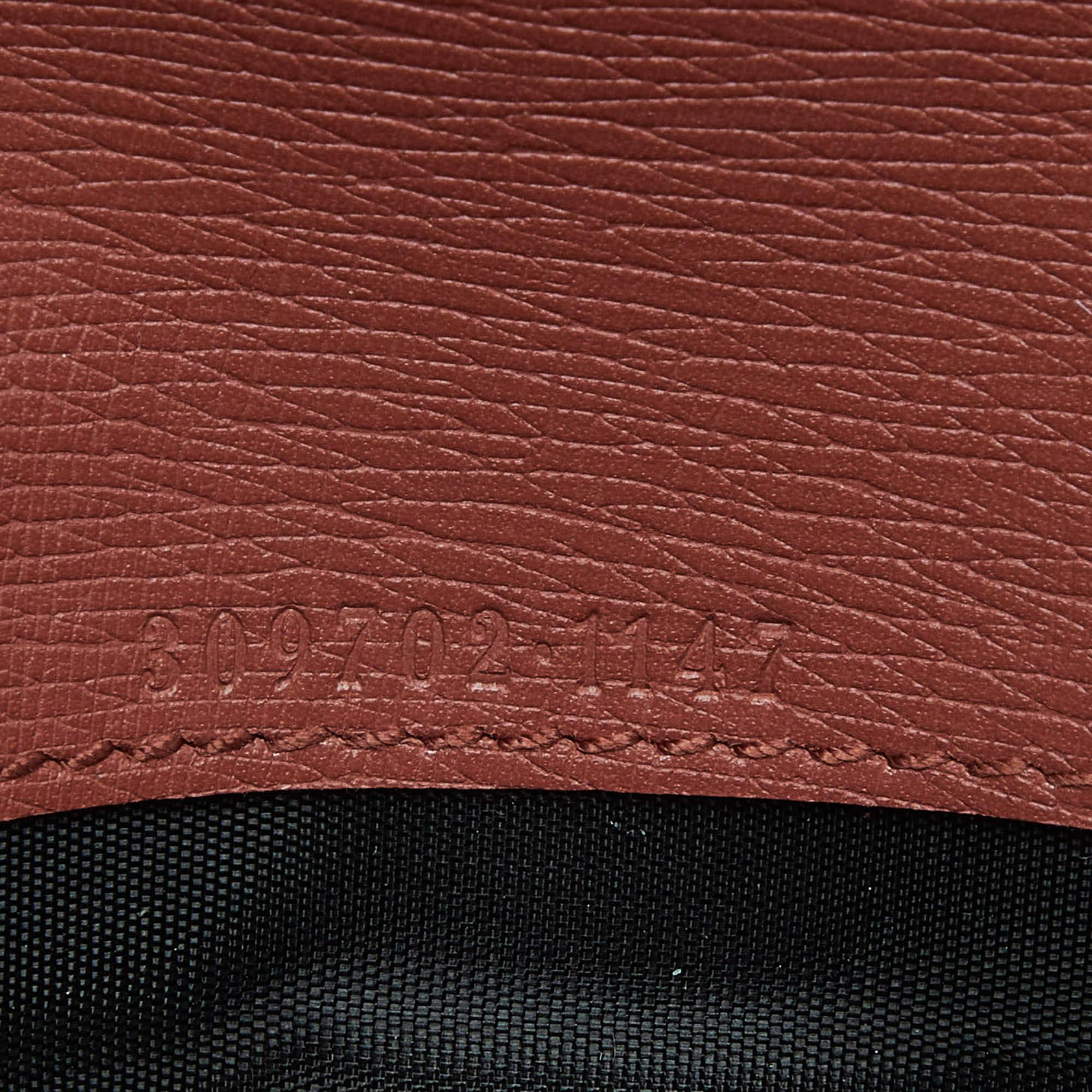 Gucci Brown Brick Leather Interlocking G Continental Wallet For Sale 2