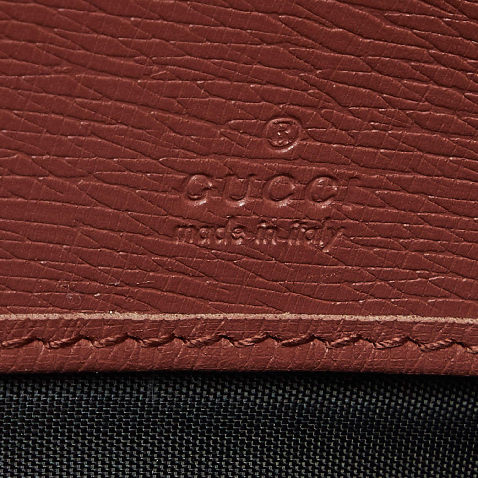 Gucci Brown Brick Leather Interlocking G Continental Wallet For Sale 3