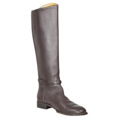 Gucci Stivali in pelle marrone con fibbie Taglia IT 38.5