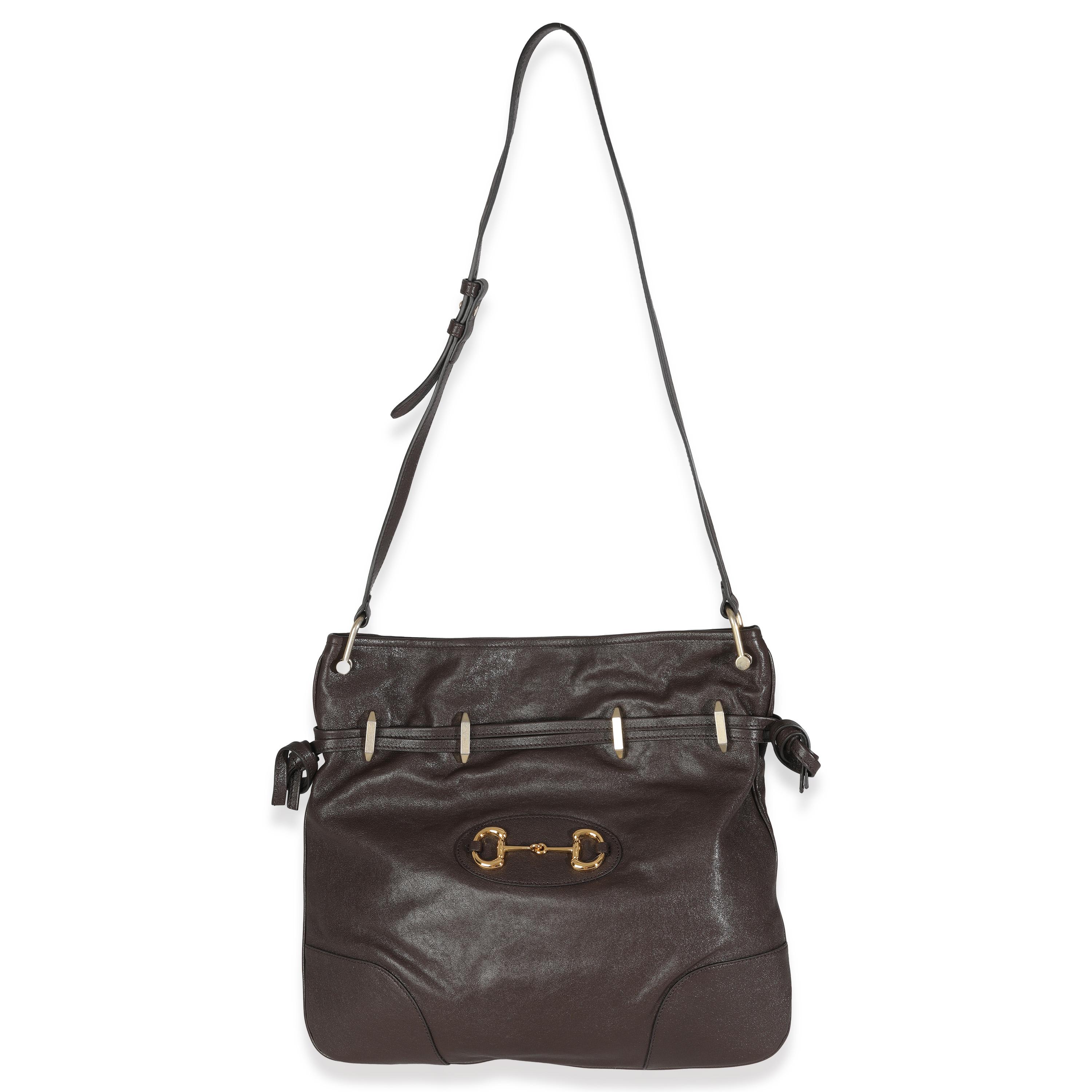 Gucci Brown Calfskin Leather 1955 Horsebit Cinch For Sale 1