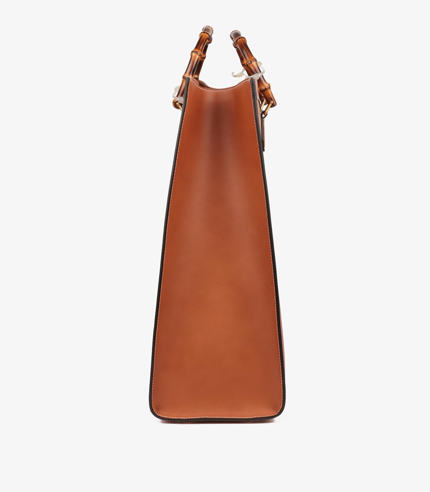 Gucci Brown Calfskin Leather Maxi Diana For Sale 9