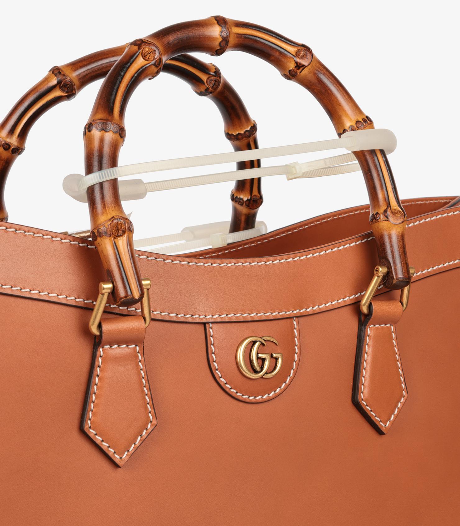 Gucci Brown Calfskin Leather Maxi Diana 1