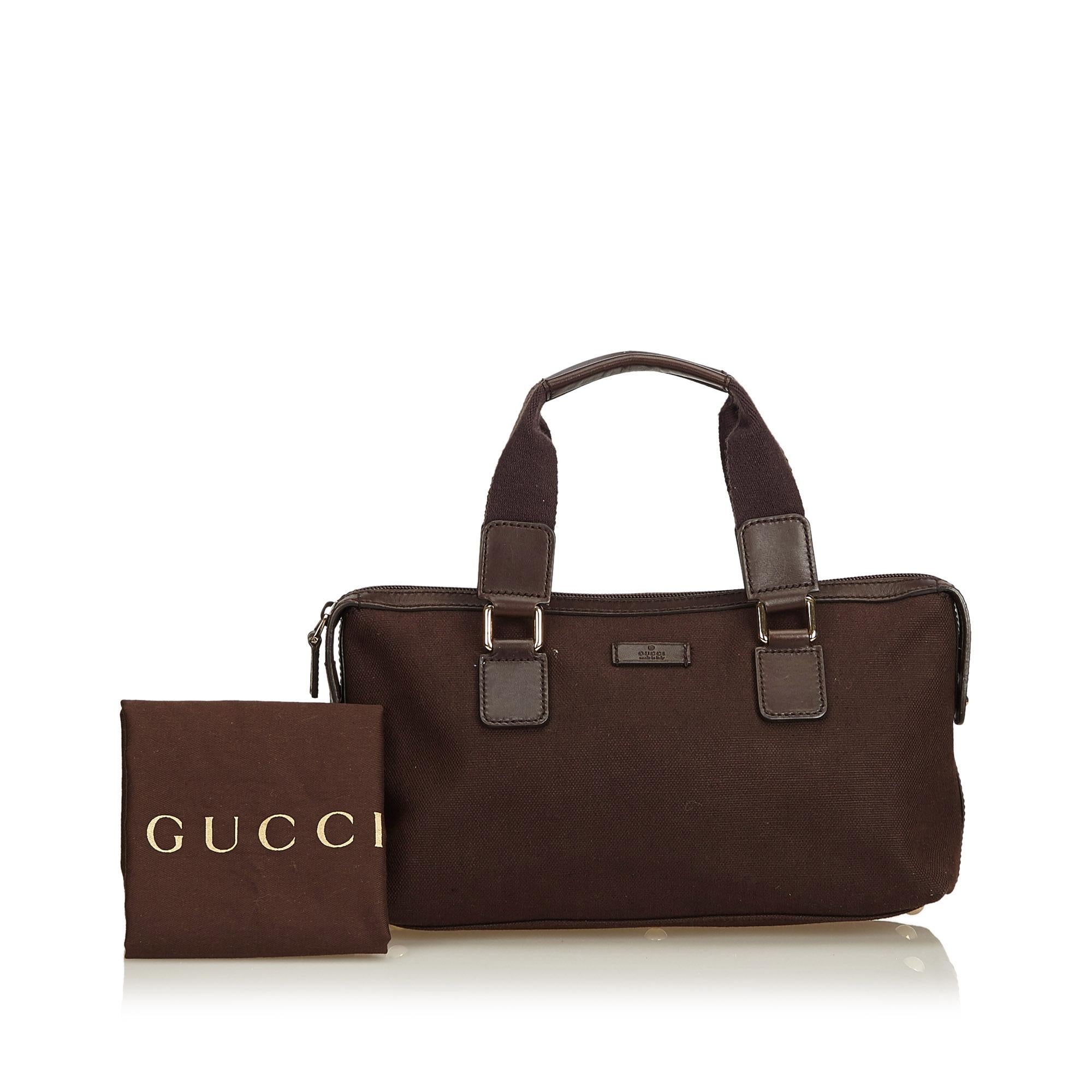Gucci Brown Canvas Handbag 5