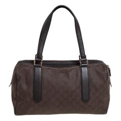 Gucci Brown Canvas, Leather Joy Boston Satchel