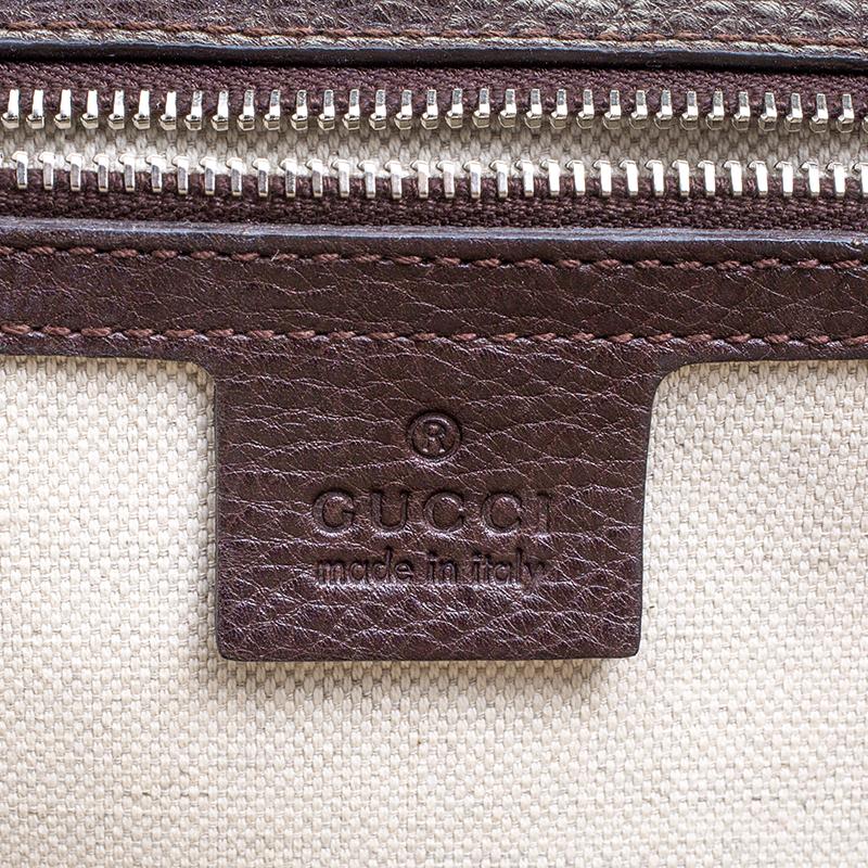 Gucci Brown Canvas Leather Large New Bamboo Tassel Top Handle Bag 3