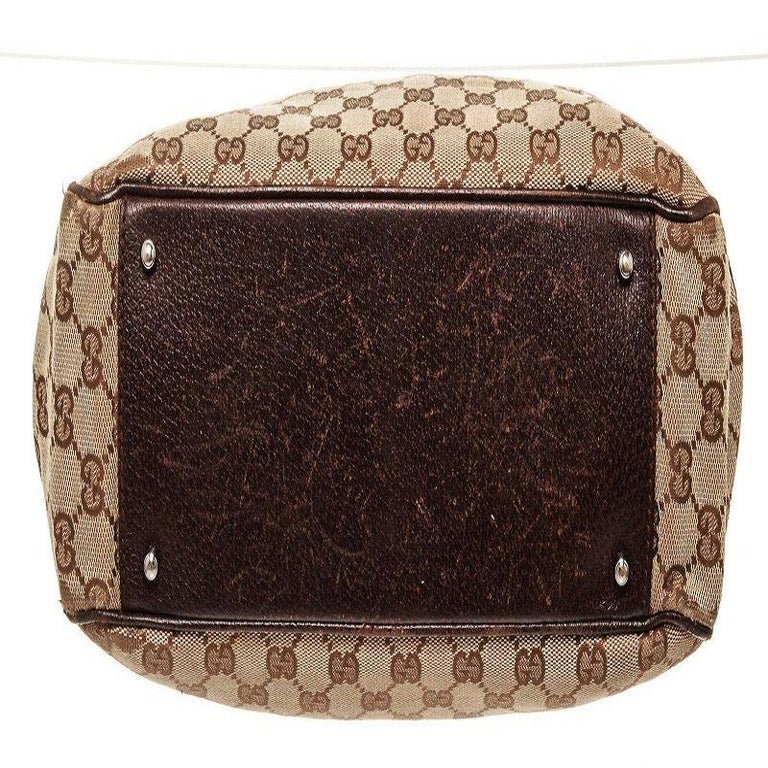 Gucci GO Small Shoulder Bag Brown mix Ebony Leather Canvas 248115