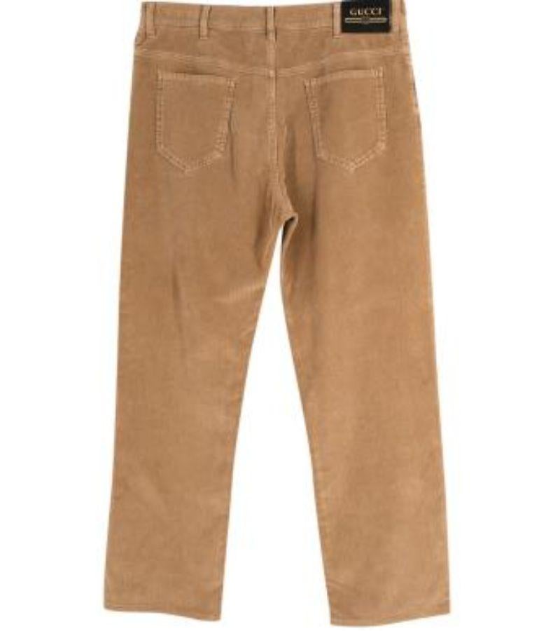 Gucci Brown Corduroy Trousers In Excellent Condition For Sale In London, GB