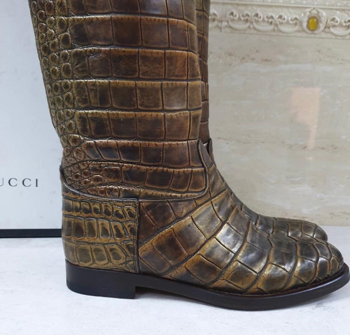 gucci alligator boots