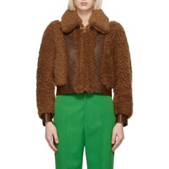 Gucci Brown Curly Shearling Jacket size IT42