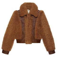 Gucci Brown Curly Shearling Jacket size IT42