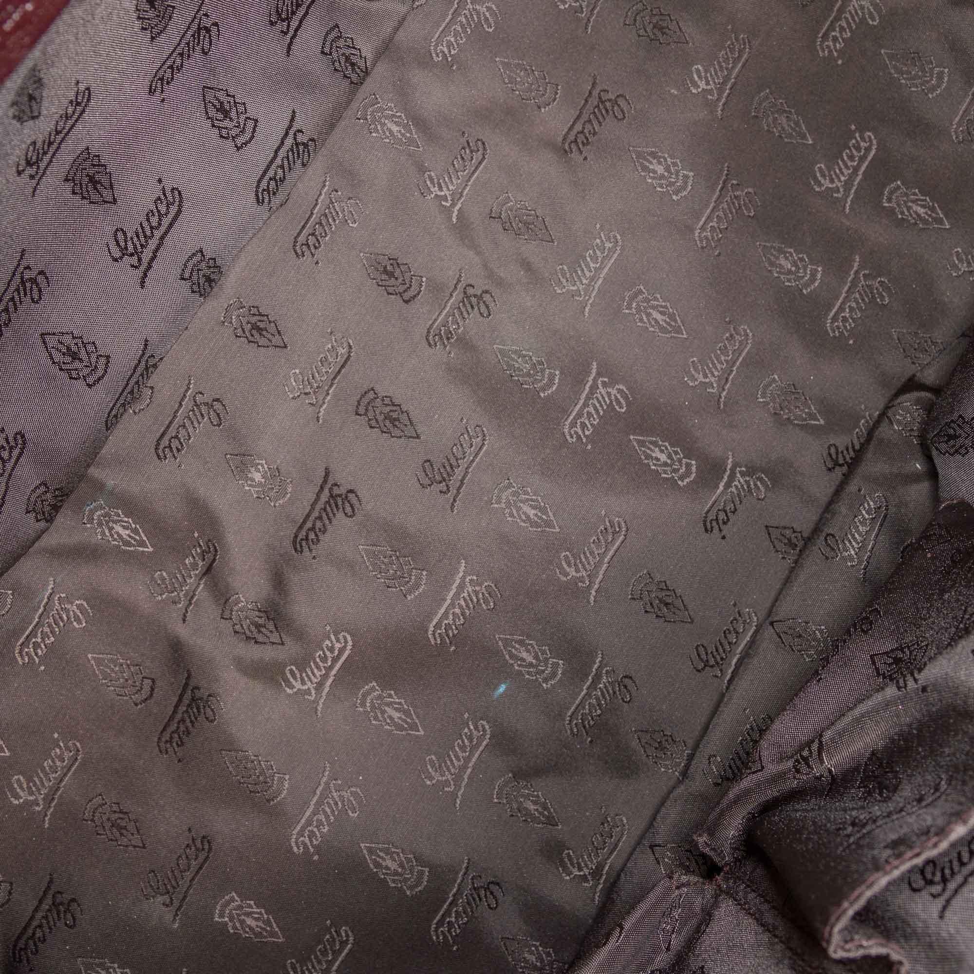 Gucci Brown Dark Brown Leather Dialux Queen Handbag Italy w/ Dust Bag In Good Condition In Orlando, FL