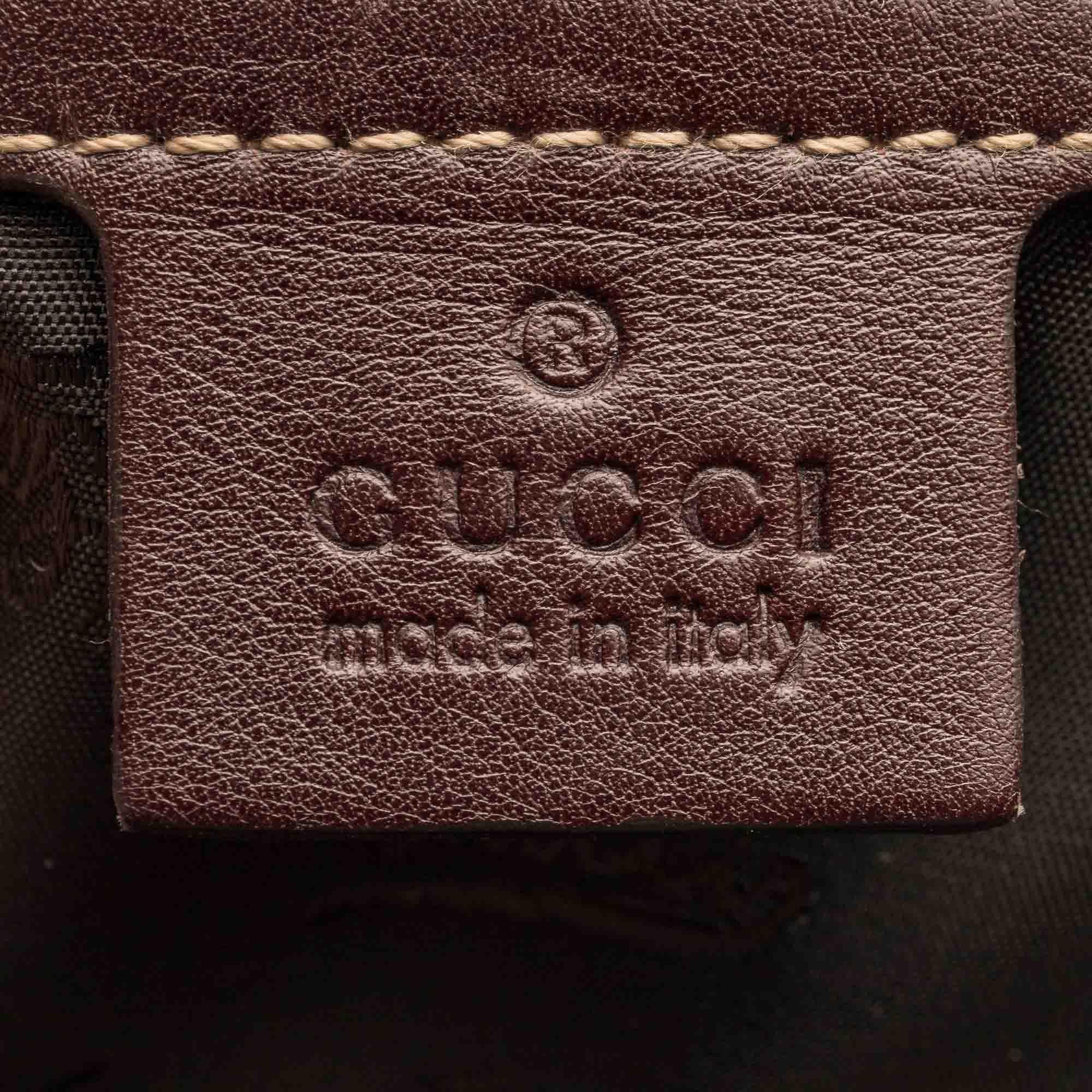 Women's Gucci Brown Dark Brown Leather Dialux Queen Handbag Italy w/ Dust Bag