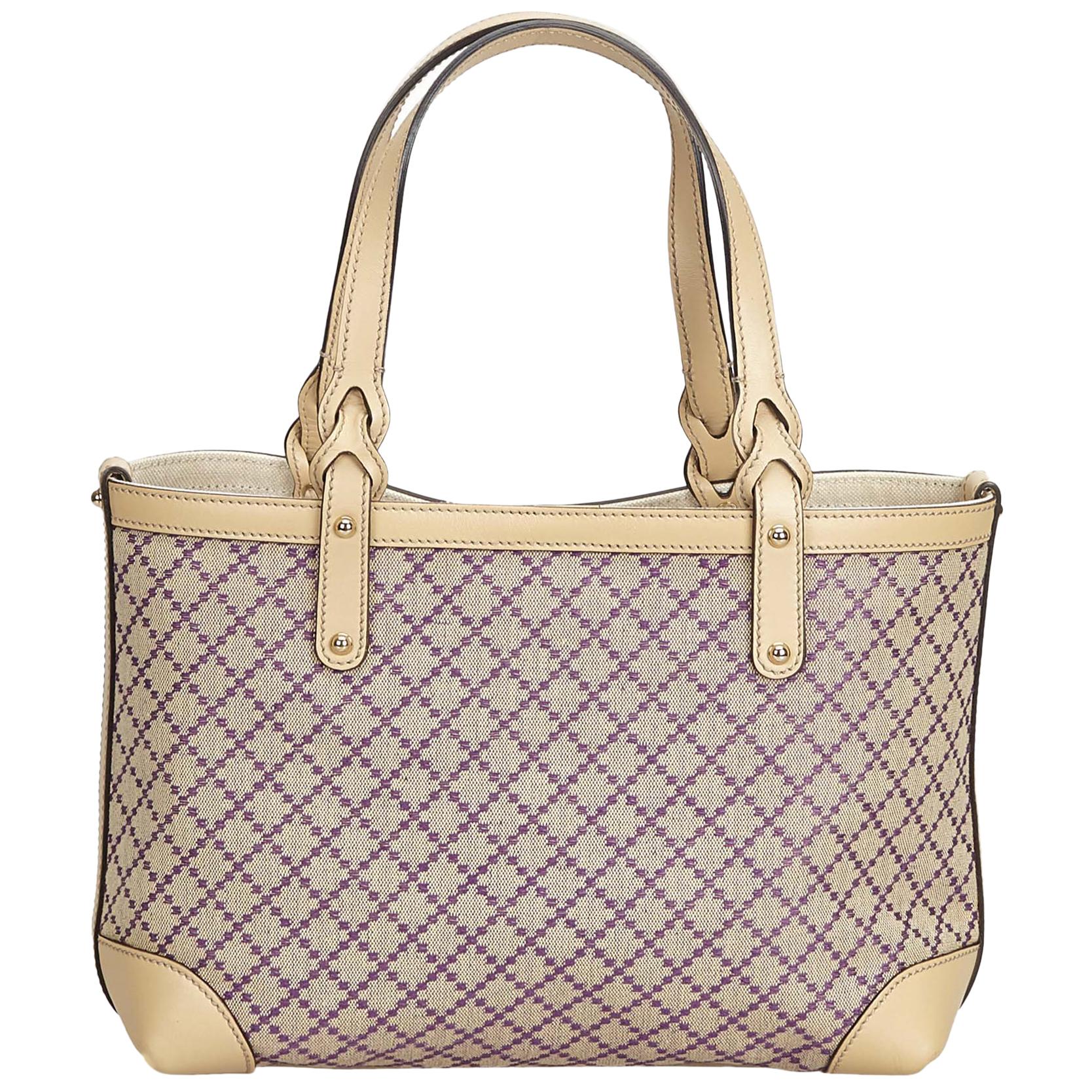 Gucci Brown Diamante Craft Tote Bag For Sale