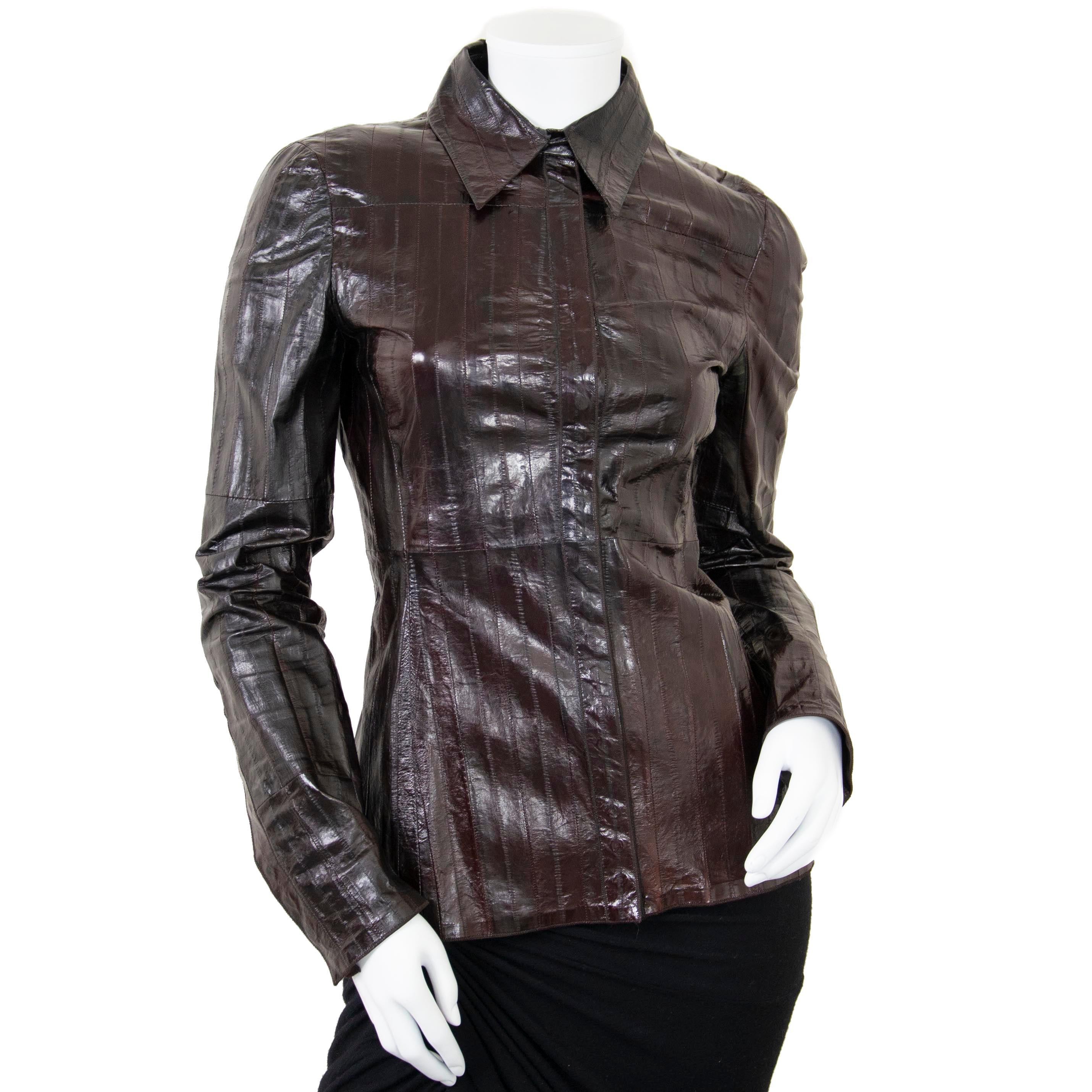 eel skin leather jacket