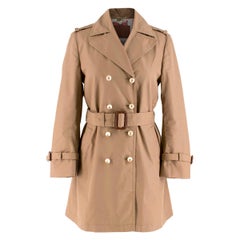 Gucci Brown Faux-Pearl geknöpfter Trenchcoat IT 40