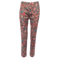 Gucci Brown Floral Print Cotton Trousers M