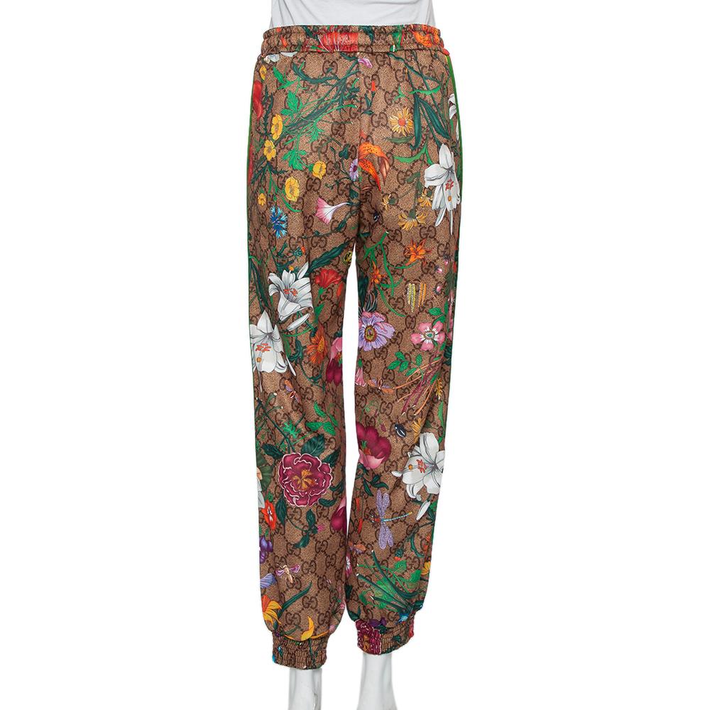 Gucci Braun Floral gedruckt Knit Jogger S (Grau)