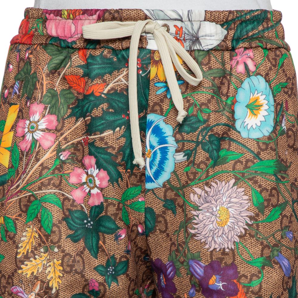Gucci Braun Floral gedruckt Knit Jogger S Damen