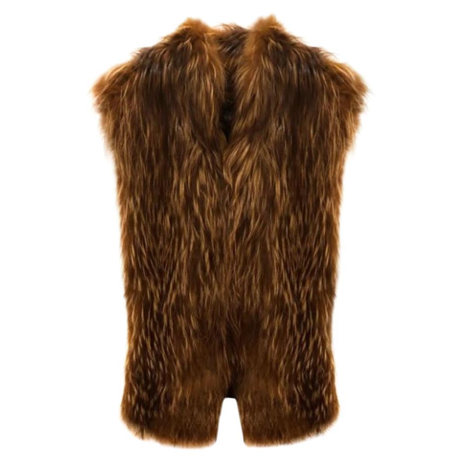 Gilet di pelliccia marrone Gucci