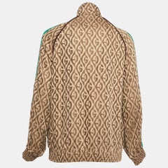 Gucci Brown G Rhombus Jacquard Side Stripe Track Jacket XS