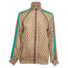 Gucci Brown G Rhombus Jacquard Side Stripe Track Jacket XS