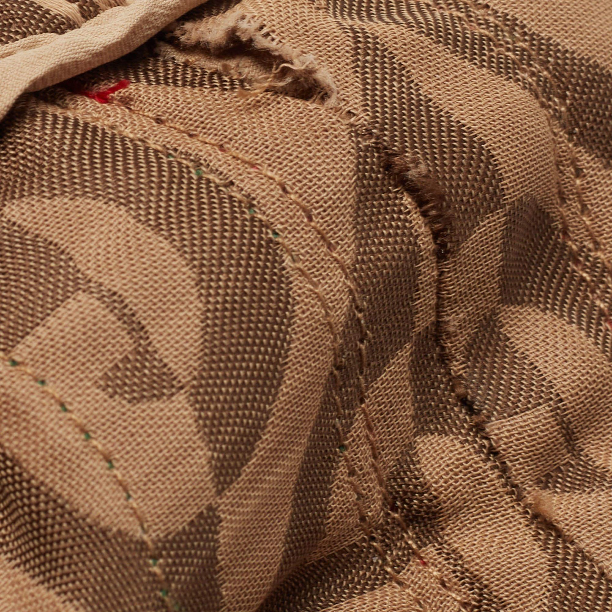 Gucci Brown G Rhombus Jacquard Side Stripe Track Pants S For Sale 7