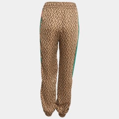 Gucci Brown G Rhombus Jacquard Side Stripe Track Pants S