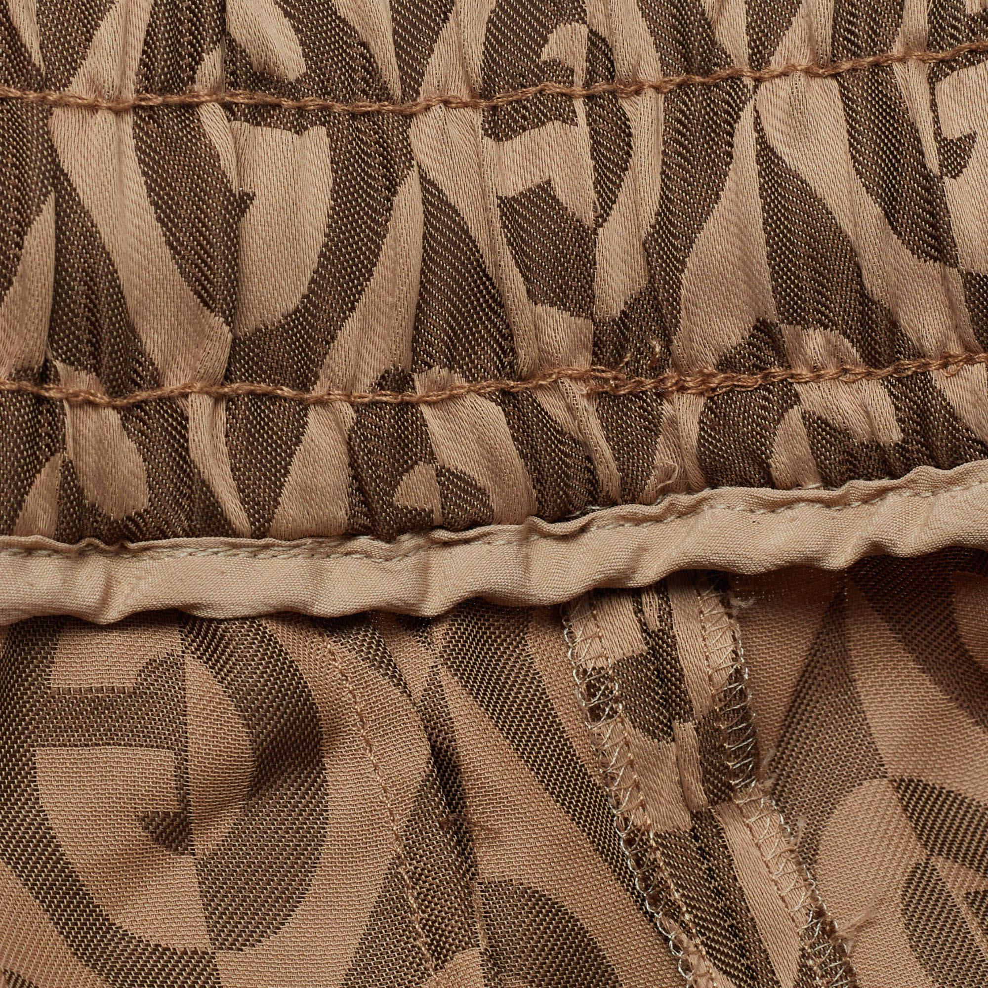 Gucci Brown G Rhombus Jacquard Side Stripe Track Pants S For Sale 3