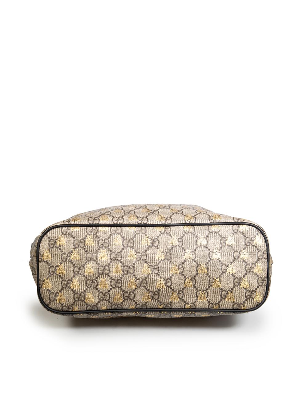 Women's Gucci Brown GG Bee Print Medium Tote