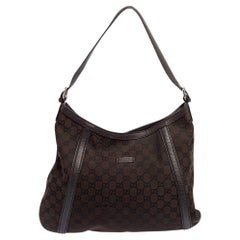 Gucci Brown GG Canvas And Leather Abbey Hobo