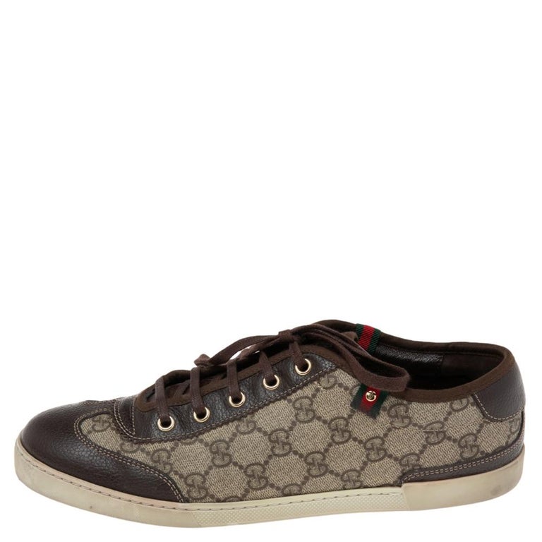 Gucci Brown GG Canvas and Leather Barcelona Low-Top Sneakers Size 40 at  1stDibs