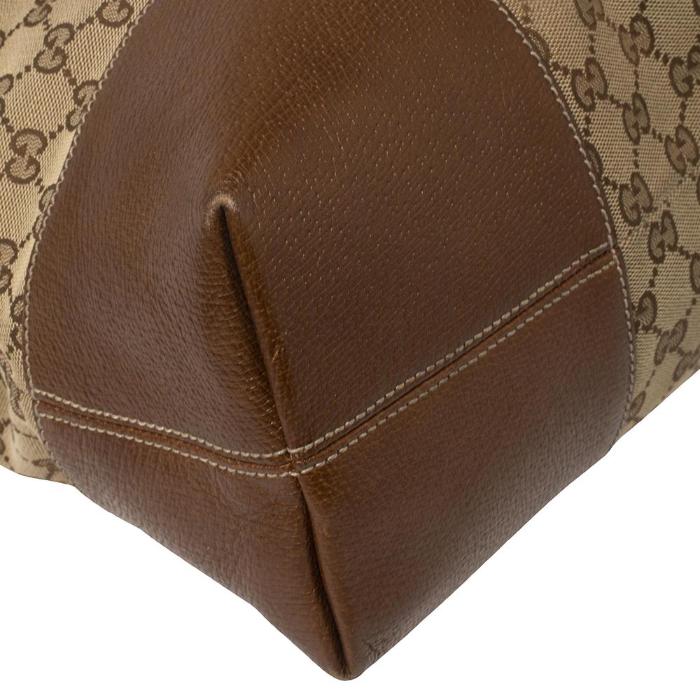Women's Gucci Brown GG Canvas and Leather Bree Dome Satchel