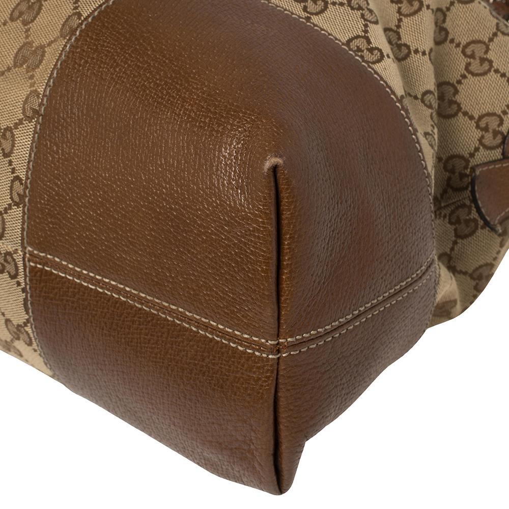 Gucci Brown GG Canvas and Leather Bree Dome Satchel 1