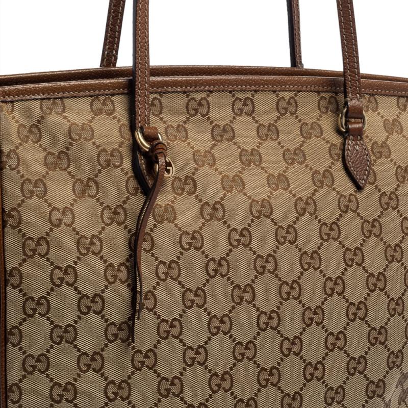 Gucci Brown GG Canvas and Leather Bree Tote 5