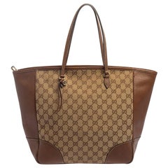 Gucci Brown GG Canvas and Leather Bree Tote