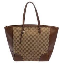 Gucci Brown GG Canvas and Leather Bree Tote
