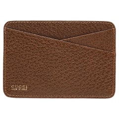 Gucci Brown GG Canvas and Leather Card Holder