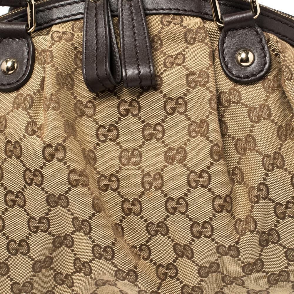 Gucci Brown GG Canvas and Leather Medium Sukey Boston Bag 6