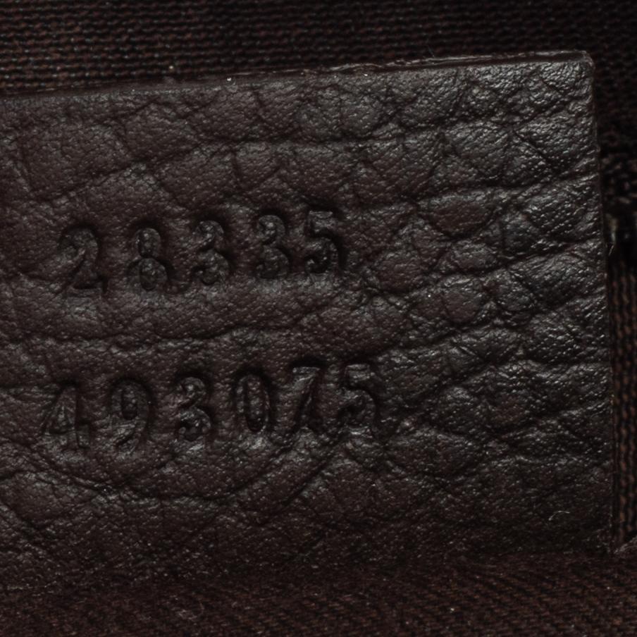 Gucci Brown GG Canvas And Leather Top Zip Hobo For Sale at 1stDibs