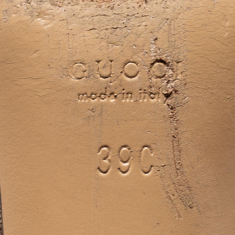 Gucci Brown GG Canvas Bamboo Tassel Horsebit Slide Sandals Size 39 1