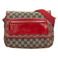 Used Gucci Brown GG Canvas Crossbody Bag