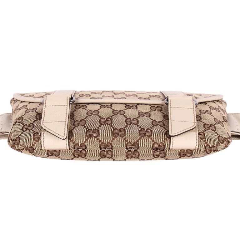 Gucci Brown Original GG Coated Canvas Flap Belt Bag Small QFA1AY0L0H006